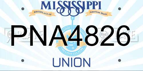 PNA4826 Mississippi License Plate