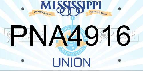 PNA4916 Mississippi License Plate