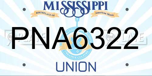 PNA6322 Mississippi License Plate