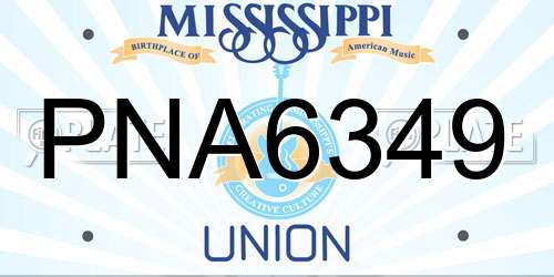 PNA6349 Mississippi License Plate