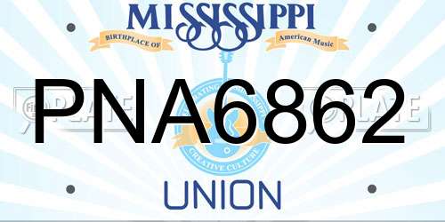 PNA6862 Mississippi License Plate