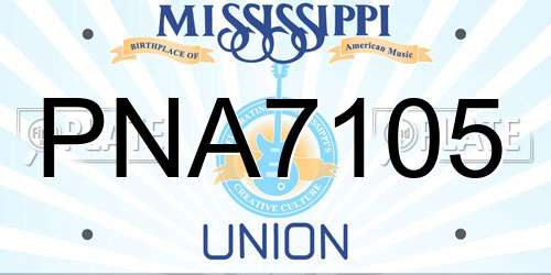 PNA7105 Mississippi License Plate