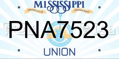 PNA7523 Mississippi License Plate