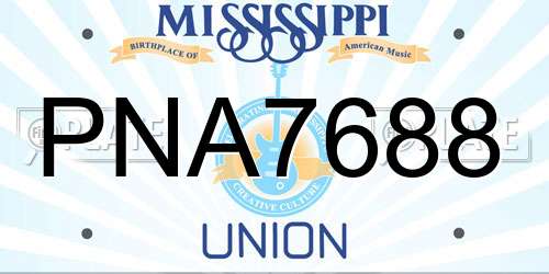 PNA7688 Mississippi License Plate