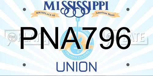 PNA796 Mississippi License Plate