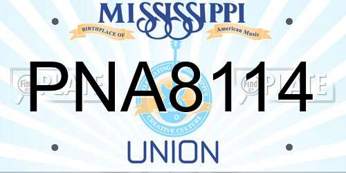 PNA8114 Mississippi License Plate