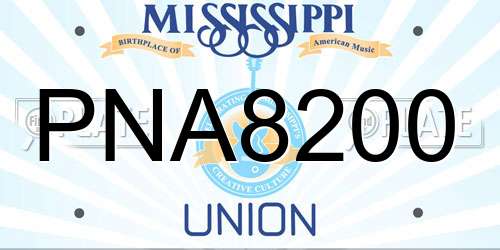 PNA8200 Mississippi License Plate