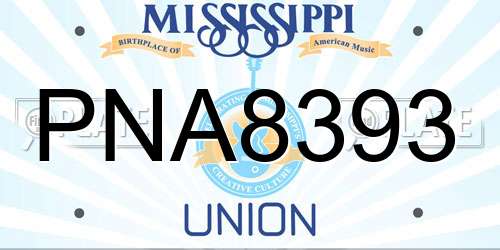 PNA8393 Mississippi License Plate