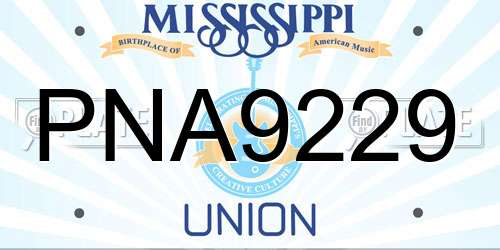 PNA9229 Mississippi License Plate
