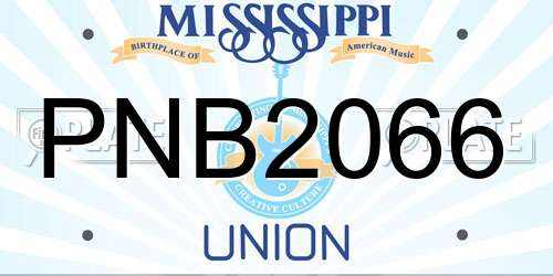 PNB2066 Mississippi License Plate