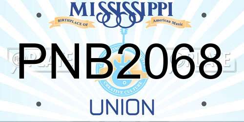 PNB2068 Mississippi License Plate