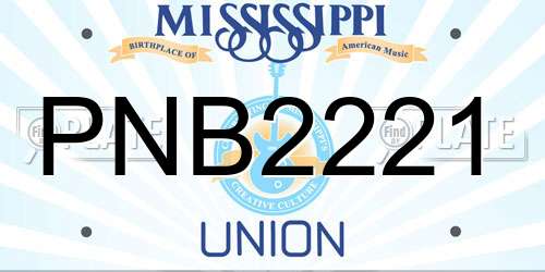 PNB2221 Mississippi License Plate