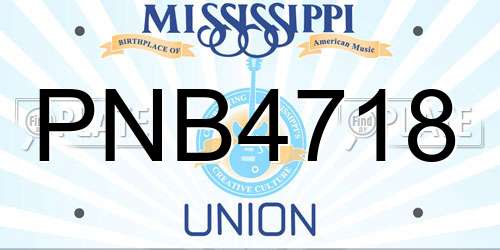 PNB4718 Mississippi License Plate