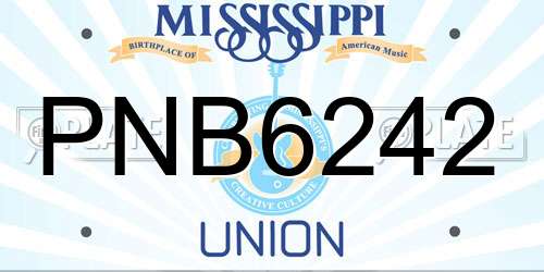 PNB6242 Mississippi License Plate