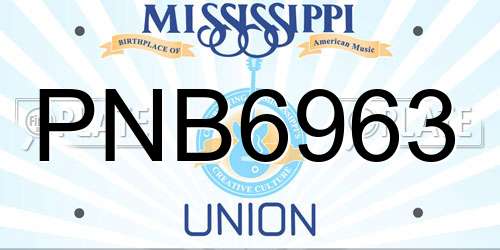 PNB6963 Mississippi License Plate