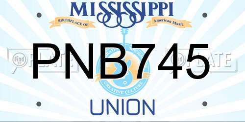 PNB745 Mississippi License Plate