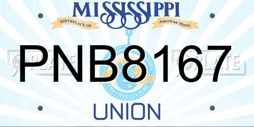 PNB8167 Mississippi License Plate