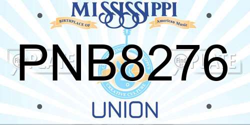 PNB8276 Mississippi License Plate