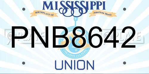 PNB8642 Mississippi License Plate