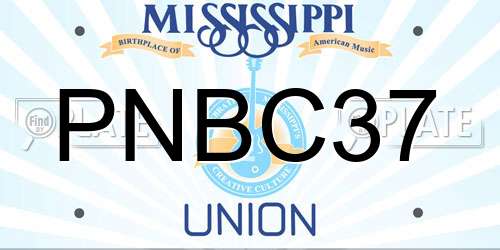 PNBC37 Mississippi License Plate