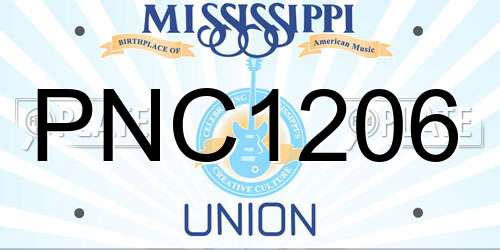PNC1206 Mississippi License Plate