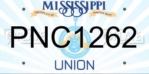 PNC1262 Mississippi License Plate