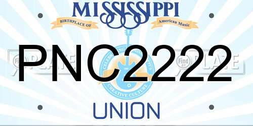 PNC2222 Mississippi License Plate