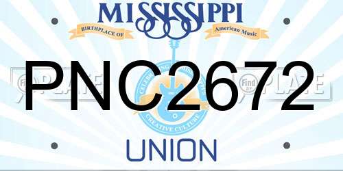 PNC2672 Mississippi License Plate