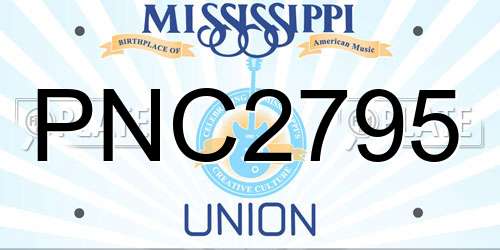 PNC2795 Mississippi License Plate
