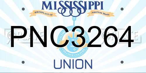 PNC3264 Mississippi License Plate