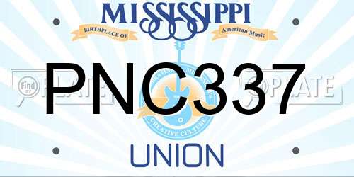 PNC337 Mississippi License Plate