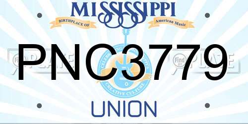 PNC3779 Mississippi License Plate