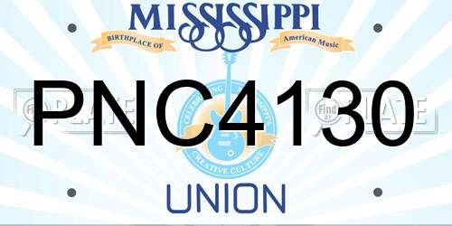PNC4130 Mississippi License Plate