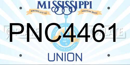 PNC4461 Mississippi License Plate