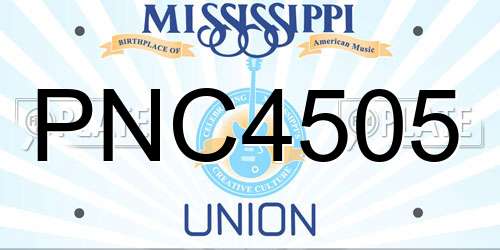 PNC4505 Mississippi License Plate