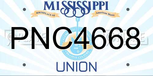 PNC4668 Mississippi License Plate