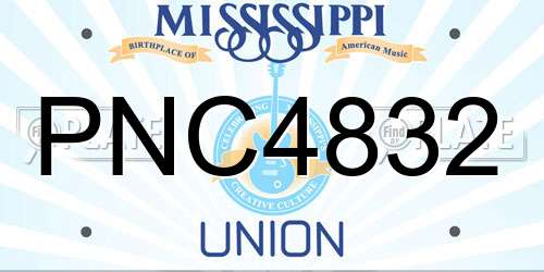 PNC4832 Mississippi License Plate