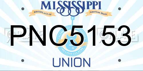 PNC5153 Mississippi License Plate