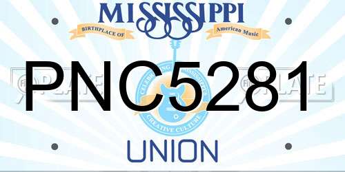 PNC5281 Mississippi License Plate