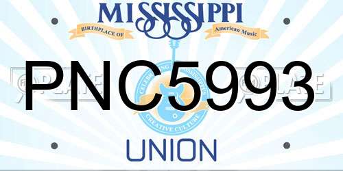 PNC5993 Mississippi License Plate
