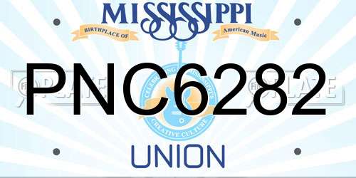 PNC6282 Mississippi License Plate