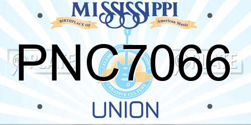 PNC7066 Mississippi License Plate
