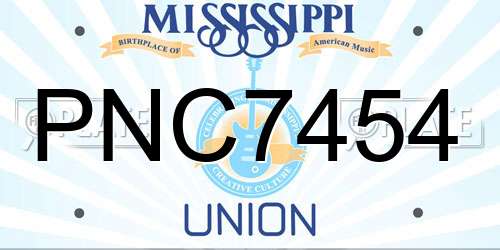PNC7454 Mississippi License Plate