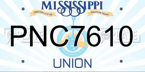 PNC7610 Mississippi License Plate