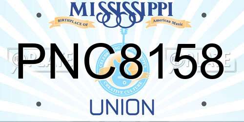 PNC8158 Mississippi License Plate