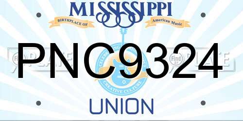 PNC9324 Mississippi License Plate