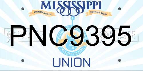 PNC9395 Mississippi License Plate