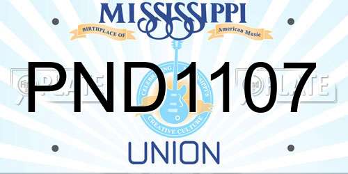 PND1107 Mississippi License Plate