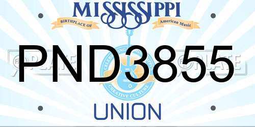 PND3855 Mississippi License Plate