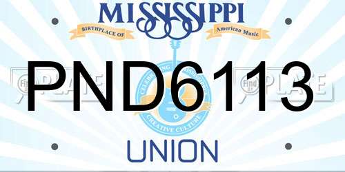 PND6113 Mississippi License Plate